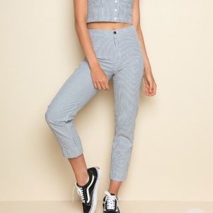 Blue pinstripe pants